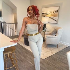 HOUSE OF CB ALGA TAN JUMPSUIT